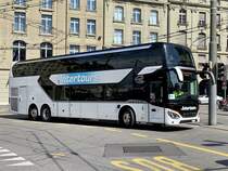 Setra 531 DT von Intertours als Bahnersatz nach Friburg am 11.8.20 beim Bahnhof Bern.