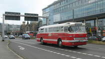Ein Ikarus 55 auf Sonderfahrt für (Nostalgie-) Gesellschaftsfahrten; Dresden, 10.07.2020

