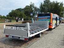 MAN Lion's City mit Anhänger der MVVG in Waren am 30.07.2018