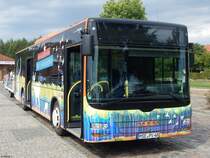 MAN Lion's City mit Anhänger der MVVG in Waren am 30.07.2018