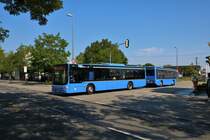 Bergers Reisen MAN Lions City mit Anhänger am 11.08.20 in München Trudering