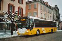 Schnee in Bellinzona: PostAuto Graubnden GR 162996 MAN am 10. Dezember 2008 Bellinzona, Bahnhof