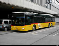 Postauto - MAN Lion`s City BE  489256 in Bern bei den Postauto Haltestellen auf dem Dach des Bahnhof Bern am 07.09.2020