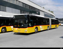 Postauto - MAN Lion`s City BE  610550 in Bern bei den Postauto Haltestellen auf dem Dach des Bahnhof Bern am 07.09.2020