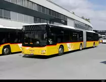 Postauto - MAN Lion`s City BE  610550 in Bern bei den Postauto Haltestellen auf dem Dach des Bahnhof Bern am 07.09.2020