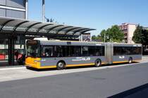 Stadtbus Koblenz: Solaris Urbino 18 (KO-RY 329) der Koblenzer Verkehrsbetriebe GmbH (koveb), aufgenommen im Juli 2020 am Hauptbahnhof in Koblenz.