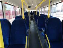 Der Fahrgastraum eines MAN Lion's City der MVVG in Neubrandenburg am 07.08.2018