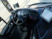 Der Fahrerarbeitesplatz eines MAN Lion's City der MVVG in Neubrandenburg am 07.08.2018