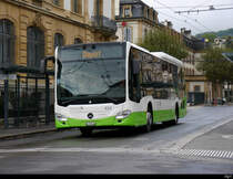 TransN Neuchatel - Mercedes Citaro Nr.424 NE 195424 unterwegs zum Depot in der Stadt Neuchatel am 21.09.2020