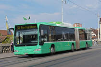 Mercedes Citaro 707, auf der Linie 38, überquert die Mittlere Rheinbrücke. Die Aufnahme stammt vom 16.09.2020.