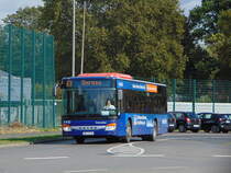 Verkehrsgesellschaft mbH Untermain (VU) / AB-VU 34 / Aschaffenburg, Stadtbadstr. (Schulzentrum Aschaffenburg) / Setra S 415 NF / Aufnahemdatum: 07.10.2020 / Werbung: Raiffeisen-Volksbank Aschaffenburg eG