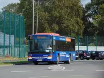 Verkehrsgesellschaft mbH Untermain (VU) / AB-VU 34 / Aschaffenburg, Stadtbadstr. (Schulzentrum Aschaffenburg) / Setra S 415 NF / Aufnahemdatum: 07.10.2020 / Werbung: Raiffeisen-Volksbank Aschaffenburg eG