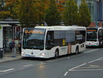 A. Wießmann & Sohn / MIL-WW 918 / Aschaffenburg, Luitpoldstr. (Hst Stadthalle) / Mercedes-Benz O 530 LE Ü C2 / Aufnahemdatum: 08.10.2020 / Werbung: Fersch Sonnenschutz