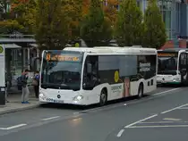 A. Wießmann & Sohn / MIL-WW 918 / Aschaffenburg, Luitpoldstr. (Hst Stadthalle) / Mercedes-Benz O 530 LE Ü C2 / Aufnahemdatum: 08.10.2020 / Werbung: Fersch Sonnenschutz