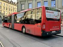 Heckansicht des Citaro Facelift CNG 852 von Bernmobil am 12.10.20 beim Bahnhof Bern.