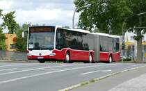 S-Bahn Berlin, Schienenersatzverkehr -SEV, ''Mela - Reisen'' mit dem Mercedes -Benz Citaro G C2 , B-ML 5222. Berlin /Sickingenbrücke im Juni 2020.