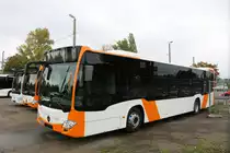 Nagelneuer Mercedes Benz Citaro 2 für RNV am 17.10.20 in Mannheim durch den Zaun fotografiert. Dieses Gelände ist öffentlich zugänglich