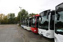 Nagelneue Mercedes Benz Citaro 2 am 17.10.20 in Mannheim durch den Zaun fotografiert. Dieses Gelände ist öffentlich zugänglich