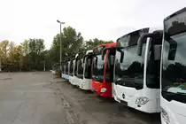 Nagelneue Mercedes Benz Citaro 2 am 17.10.20 in Mannheim durch den Zaun fotografiert. Dieses Gelände ist öffentlich zugänglich