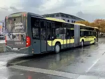 Heckansicht des MB C2 G 167 der STI als Bahnersatz nach Spiez als Regio am 24.10.20 beim Bahnhof Interlaken Ost.