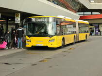 Danke TXL, gesehen an einem Scania Bus der BVG am 24. Oktober 2020 am Flughafen Berlin Tegel. 