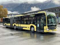 MB C2 G 166 der STI als Bahnersatz Regio nach Spiez, am 24.10.20 bei der Abfahrt in Interlaken Ost.