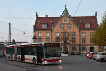 Mercedes Citaro Gelenkbus der DB RAB (Regionalverkehr Alb-Bodensee) am Bahnhofsvorplatz in Lindau - Schienenersatzverkehr (16.11.2019)