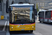 Postauto MAN Lion`s City am 10.11.2019 am Bahnhofsplatz in St. Gallen