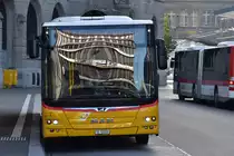 Postauto MAN Lion`s City am 10.11.2019 am Bahnhofsplatz in St. Gallen