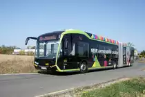 Stadtbus Mainz: Sileo S18 der MVG Mainz / Mainzer Verkehrsgesellschaft (Wagen 602 / MZ-SW 602), aufgenommen im September 2020 in Mainz-Marienborn.