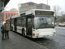 Wagen 643 (MAN NG 272.2),einer der wenigen wei�en seiner Art,steht am 28.12.2007 in R�thenbach als Linie 61.