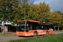 RBS, Worblaufen Nr. 23/BE 657‘323 MB Citaro Facelift (gemietet von Busland AG, Burgdorf Nr. 208) am 15. Oktober 2020 auf der Linie 43 in der Chasseralstrasse in Ittigen. 