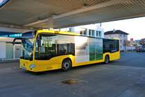 Reisebüro Müller Mercedes Benz Citaro 2 der für die Stadtwerke Bad Vilbel fährt am 21.11.20 beim Tanken in Bad Vilbel
