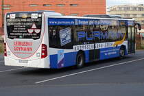 Stadtwerke Aschaffenburg / Wagen 196 (AB-VA 96) / Aschaffenburg, Hauptbahnhof/ROB / Mercedes-Benz O 530 C2 hybrid / Aufnahemdatum: 14.11.2020 / Werbung: Purmann Karosseriebau, Leiblein u. Goymann Rechtsanwälte (Heck)