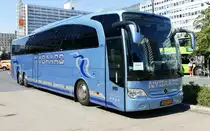 Mercedes-Benz Travego L von 'Nygaard Turist og Minibusser' /DK, Berlin-Mitte im August 2019.