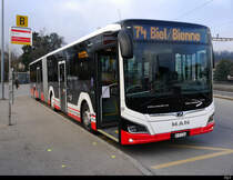 asm Seeland - MAN Lion`s City Hybrid Nr.66 BE 872366 unterwegs auf der Linie 74 in Lyss am 18.12.2020