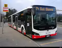 asm Seeland - MAN Lion`s City Hybrid Nr.66 BE 872366 unterwegs auf der Linie 74 in Lyss am 18.12.2020