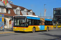 Mercedes Citaro der Post, auf der Linie 102, steht an der Endstation beim Bahnhof Interlaken Ost. Die Aufnahme stammt vom 27.11.2020.