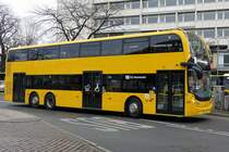 BVG Linie 100 mit dem Alexander Dennis ADL Enviro500,  Wagen '3551'. Berlin /Hardenbergplatz, Anfang Dezember 2020.