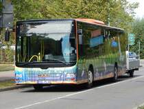 MAN Lion's City mit Anhänger der MVVG in Waren am 09.09.2018