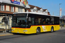 Mercedes Citaro der Post, auf der Linie 104, steht an der Endstation beim Bahnhof Interlaken Ost. Die Aufnahme stammt vom 27.11.2020.