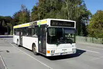 Bus Aue / Bus Erzgebirge: MAN EL (MEK-BV 18) der RVE (Regionalverkehr Erzgebirge GmbH), aufgenommen im Oktober 2020 im Stadtgebiet von Aue (Sachsen). 