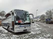 Mercedes-Benz Travego 15 RHD von Busreisen Schuster. Auf'm Betriebshof in Murrhardt
Bild vom 09.01.2021