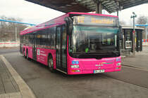 MAN NL313-15 von BördeBus auf der Linie 612 am Magdeburger ZOB ca.11:50 am 21.01.2021