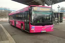 MAN NL313-15 von BördeBus auf der Linie 612 am Magdeburger ZOB ca.11:50 am 21.01.2021