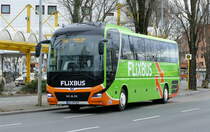 MAN R10 Lion's Coach II, 'KomBus' GmbH/Flixbus. Berlin, nahe ZOB im Februar 2020.