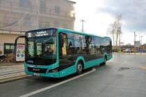 ICB MAN Lions City Wagen 550 am 24.01.21 in Bad Vilbel Bahnhof als Linie 30 