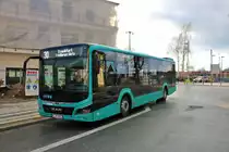 ICB MAN Lions City Wagen 550 am 24.01.21 in Bad Vilbel Bahnhof als Linie 30 