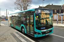 ICB MAN Lions City Wagen 550 am 24.01.21 in Bad Vilbel Bahnhof als Linie 30