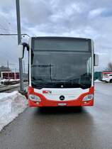 Frontansicht des MB C2 LE Ü 132 der CJ am 29.1.21 in Saignelégier parkiert.